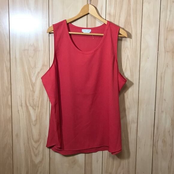 Van Heusen Red Scoop Neck Tank Top XXL - Picture 1 of 5
